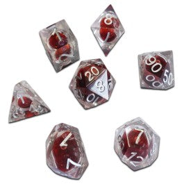 Chronicle RPG Accessories: 7CT Liquid Core - Molten Silver Masquerade Polyhedral Dice Set