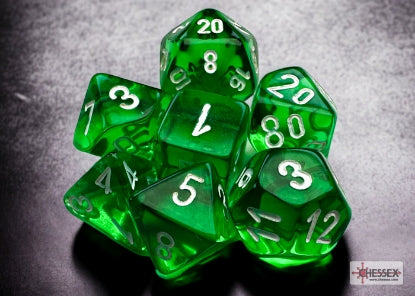 Chessex Translucent Mini 7 Die Set Green/White