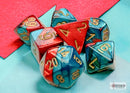 Chessex Gemini Mini 7 Die Set Red Teal/Gold