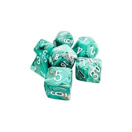 Chessex Mega-Hedral Marble Oxi-Copper/White 7-Piece Set