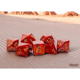 Chessex Mega-Hedral Scarab Scarlet/Gold 7-Die Set