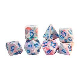 Chessex Mega-Hedral Festive Pop Art/Blue 7-Piece Set