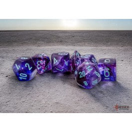 Chessex Mega-Hedral Nebula Nocturnal/Turquoise Luminary 7-Die Set