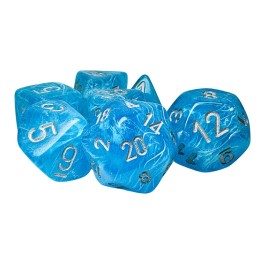 Chessex Mega-Hedral Luminary Sky/Silver 7-Piece Set