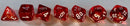 Translucent Polyhedral Red/white 7-Die Set