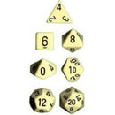 Chessex: Opaque Ivory/Black 7-Die Set