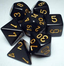Chessex: Opaque Black/Gold 7-Die Set