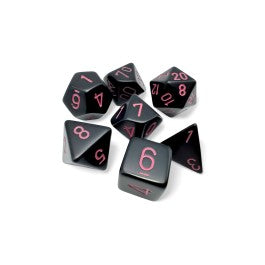 Chessex Opaque Black/Pink 7 Die Set