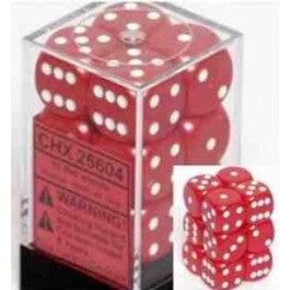Chessex: Opaque D6 Red/White Dice Block