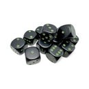 Chessex Opaque Black/Green 16MM D6 Dice Block