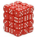 Chessex: Opaque Red/White D6 Dice Block