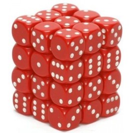 Chessex: Opaque Red/White D6 Dice Block