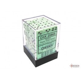 Chessex Opaque 12mm d6 Pastel Green/black Dice Block