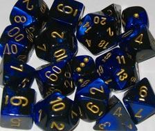 Chessex: Gemini Blue/Gold 7-Die Set