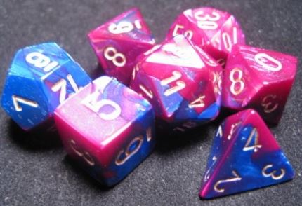 Chessex: Gemini Blue-Purple/Gold 7-Die Set