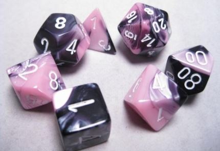 Chessex: Gemini Black-Pink/White 7-Die Set