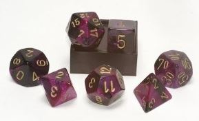 Chessex: Gemini Black-Purple/Gold 7-Die Set