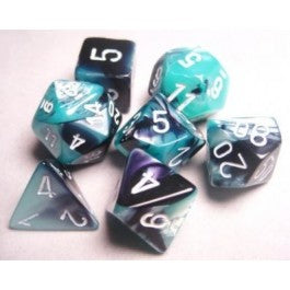 Chessex: Gemini Black-Shell/White 7-Die Set