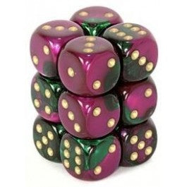 Chessex: Gemini Green-Purple/White 16Mm D6 Dice Block