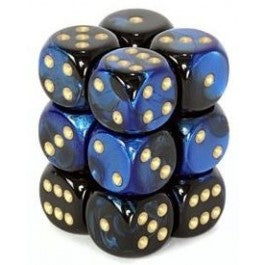 Chessex: Gemini Black-Blue/Gold 16Mm D6 Dice Block