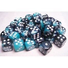 Chessex: Gemini Black-Shell/White 16Mm D6 Dice Block
