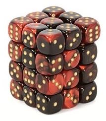 Chessex: Gemini Black-Red/Gold 12Mm D6 Dice Block