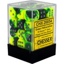 Gemini Green-Yellow Dice With Silver 12Mm Dice Block