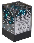 Chessex:  Gemini Steel-Teal With White 12Mm D6 Dice Block