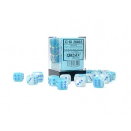 Chessex Gemini Pearl Turquoise-White/Blue Luminary 12MM D6 Dice Block