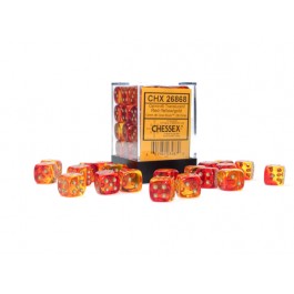 Chessex Gemini Translucent Red-Yellow/Gold 12MM D6 Dice Block
