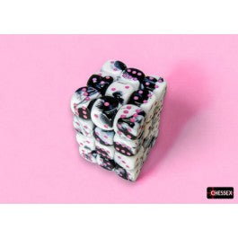 Chessex Gemini Black-White/Pink 12mm D6 Dice Cube