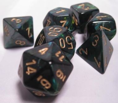 Chessex: Scarab Jade/Gold 7-Die Set