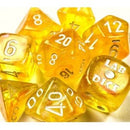 Chessex Lab Dice 6 Borealis Canary/White Luminary 7 Die set with Bonus Die