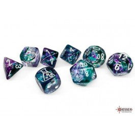 Chessex Flourite/White 7 Die Set with Bonus Die