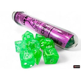 Chessex Lab Dice 9 Nebula Gelatinous/White 7-Die Set Set