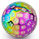 Titan's Fist Metal D100 Die - Rainbow
