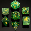BRB006 Dragon's Hoard Gem Stone Dice Set - Green Fluorite