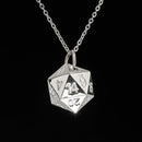 Metal D20 Necklace - Silver