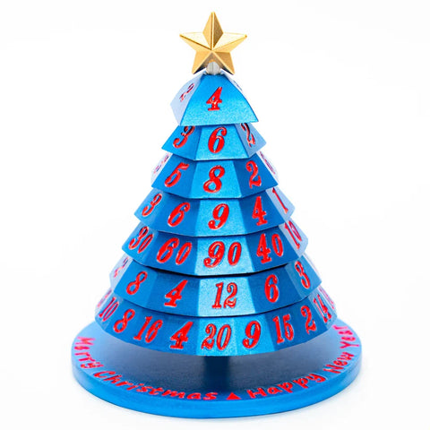 Metal Christmas Tree Dice - Blue