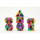 FanRoll: 7CT Sharp Edge Silicone Rubber Pride Rainbow Flag Polyhedral Dice Set