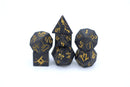 Solid Metal Barbarian Dice Set - Matte Black with Gold