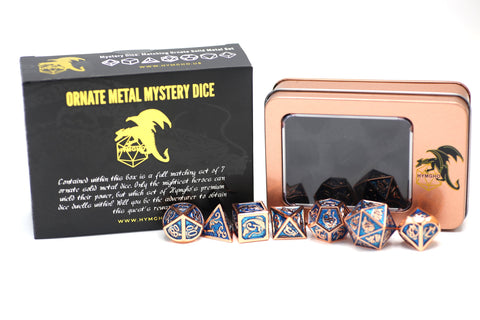 *Best seller* Mystery Set of 7 Matching Ornate Solid Metal RPG Dice