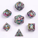 Hollow Dragon Dice Set Filled With Gems - Rainbow