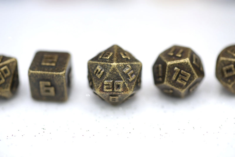 10MM Mini Metal RPG Dice Set - Ancient Gold