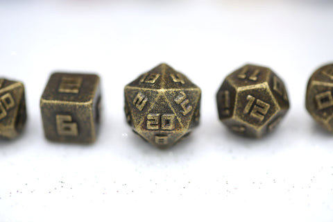10MM Mini Metal RPG Dice Set - Ancient Gold
