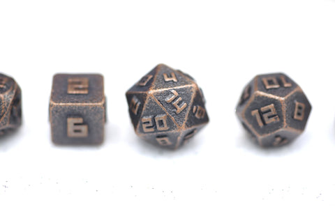 10MM Mini Metal RPG Dice Set - Ancient Copper