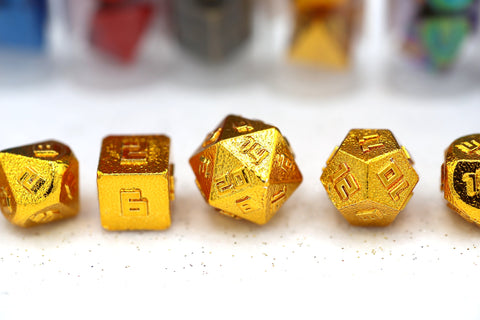 10MM Mini Metal RPG Dice Set - Gold