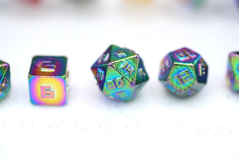 10MM Mini Metal RPG Dice Set - Rainbow