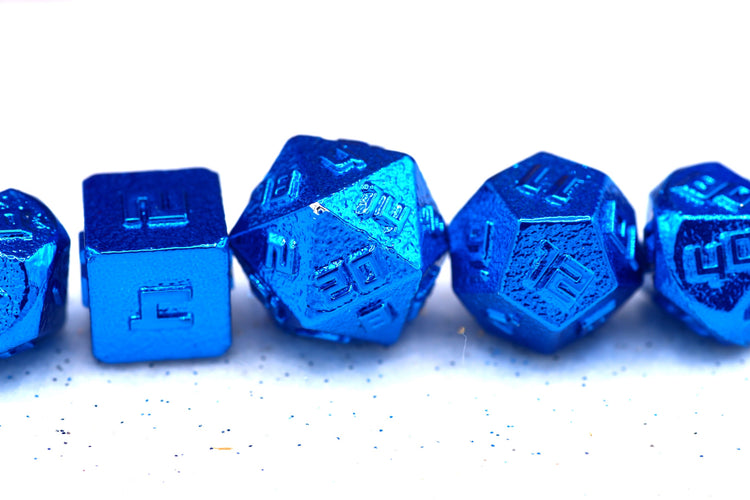 10MM Mini Metal RPG Dice Set - Blue