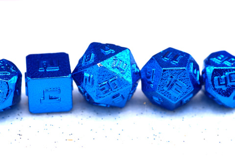 10MM Mini Metal RPG Dice Set - Blue
